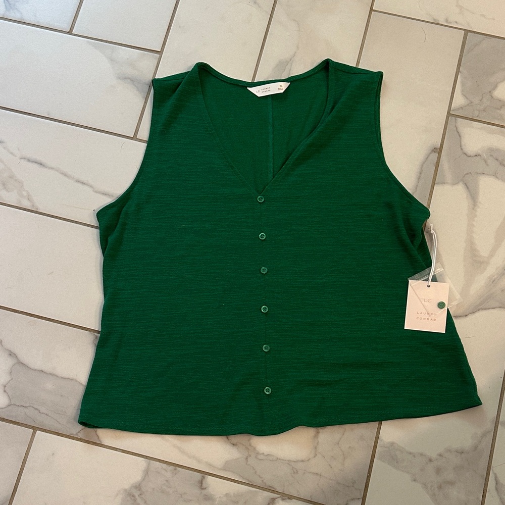 LC Lauren Conrad Emerald Green Tank Top